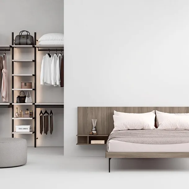 Letto Boiserie Rovere Cenere di Cinquepuntozero