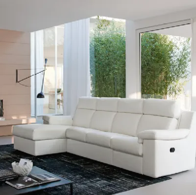 Divano relax in tessuto Bianco con penisola Bob di Rigosalotti