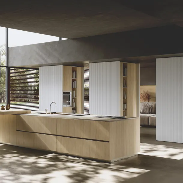 Cucina Design con isola Bluna Wey di Binova