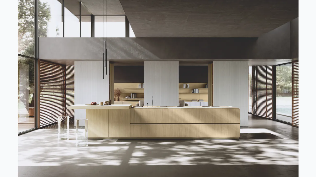 Cucina Design con isola Bluna Wey di Binova