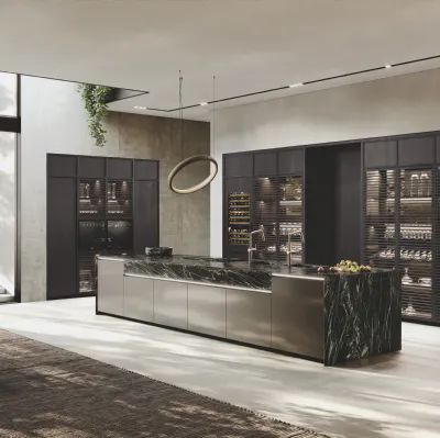 Cucina Design con isola Hily Legno di Binova