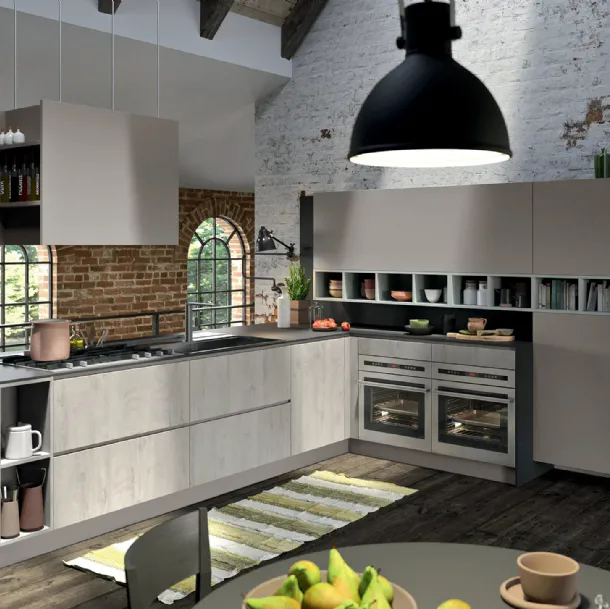 Cucina Moderna con penisola SP-22 Industrial 04 di Astra