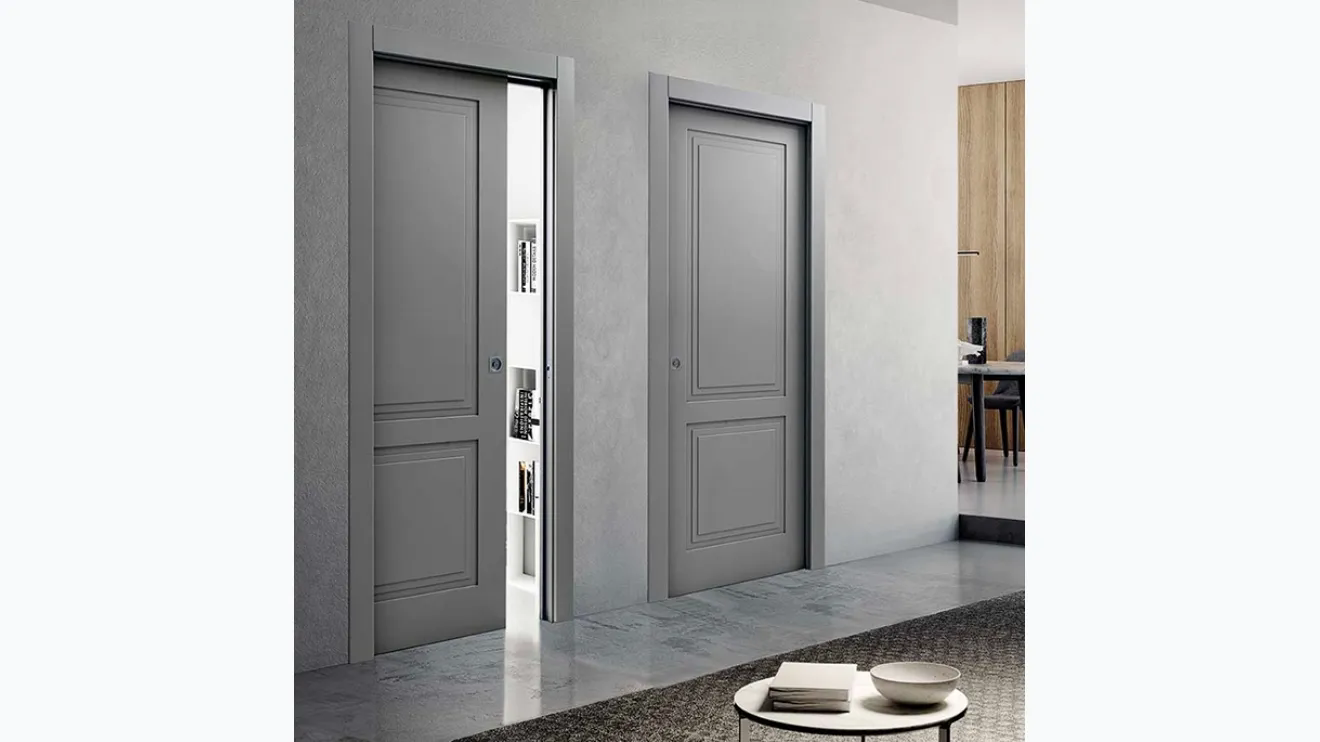Porta per interni scorrevole a scomparsa PantoNext LP8 in laccato Quarzo Opaco di BiHome