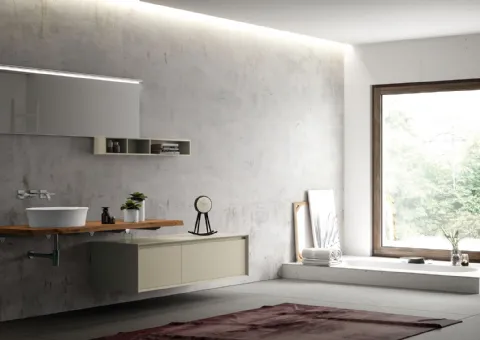 Mobile Bagno con Top in Legno Massello