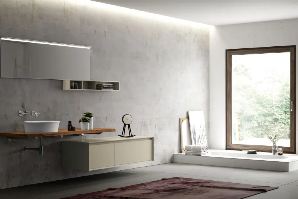 Mobile Bagno con Top in Legno Massello