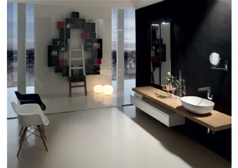 Mobile Bagno con Top in Legno di Rovere