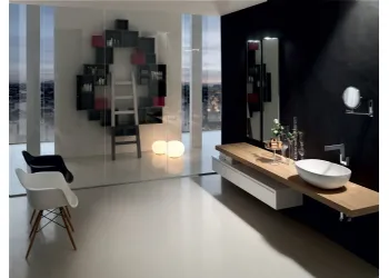 Mobile Bagno con Top in Legno di Rovere