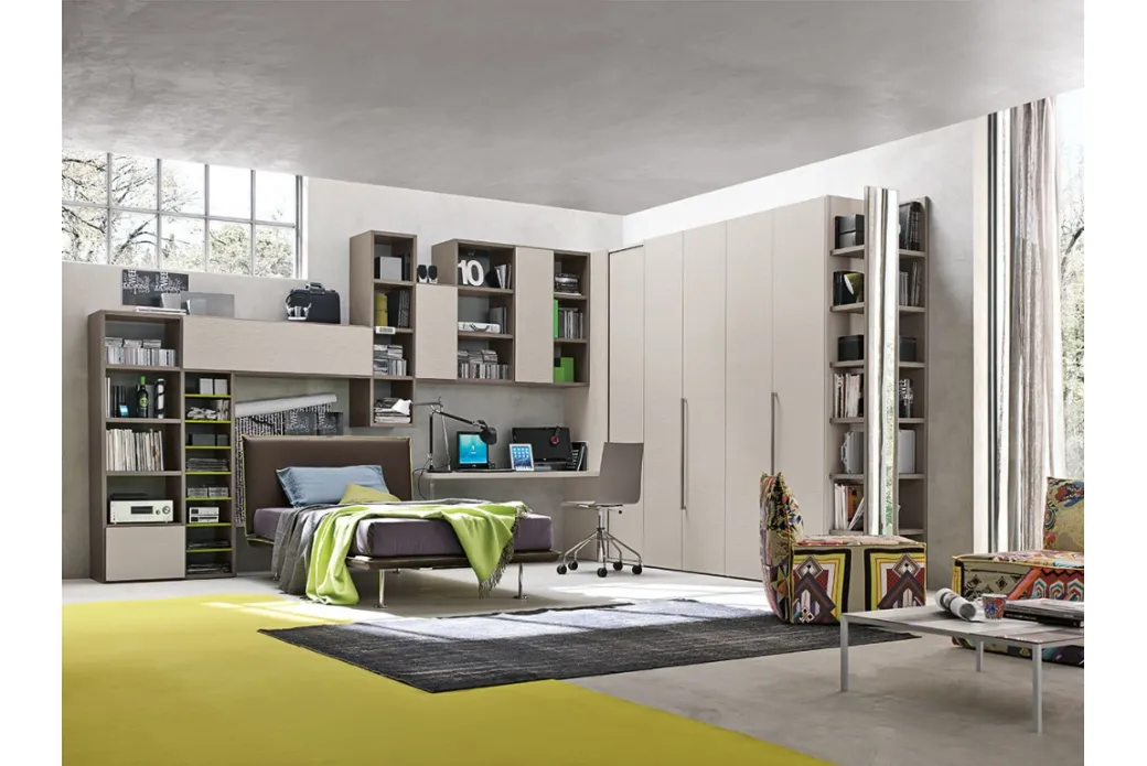 Cameretta con Armadio Libreria Angolare