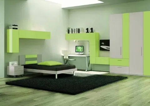 Cameretta con Letto a Terra laccato Opaco