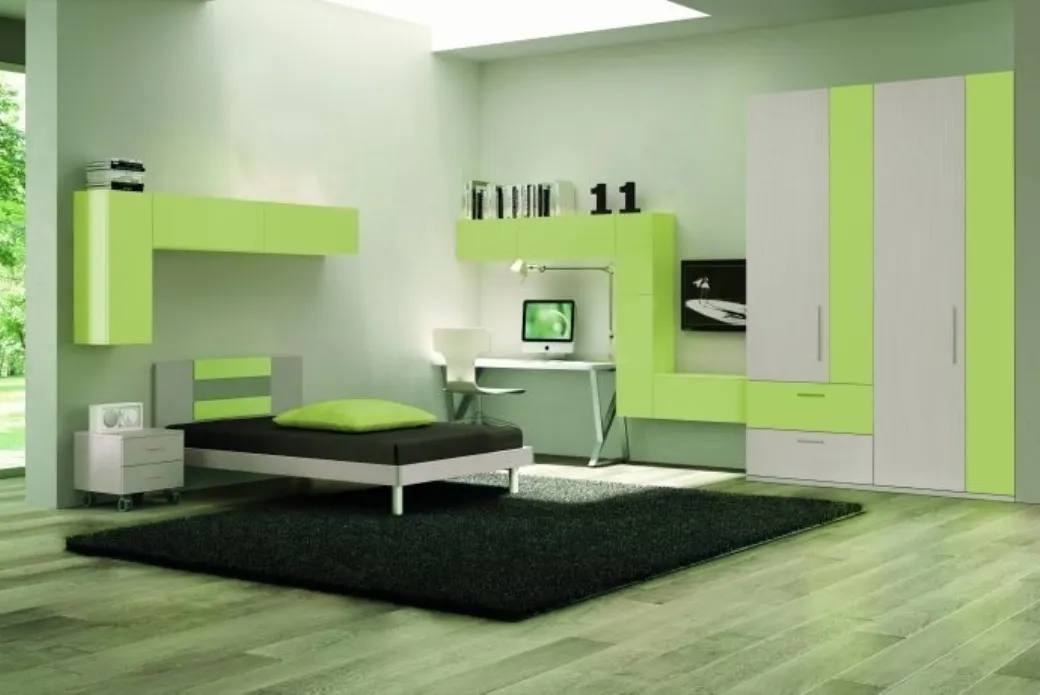 Cameretta con Letto a Terra laccato Opaco
