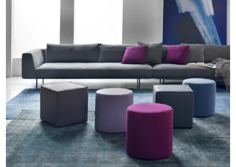 Pouf Rivestito in Pelle