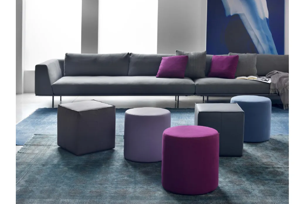 Pouf Rivestito in Pelle