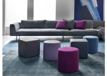 Pouf Rivestito in Pelle