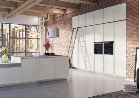 Cucina Laccato Opaco con Scala Scorrevole