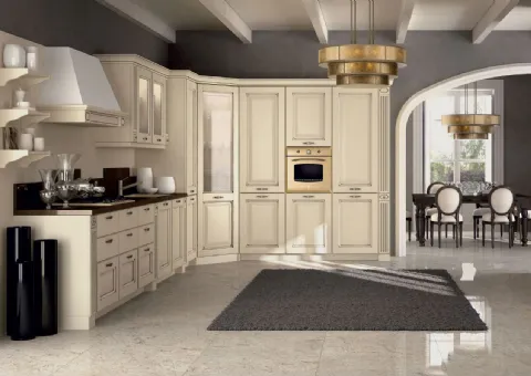 Cucina Angolare Laccato Avorio
