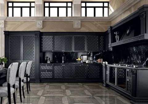 Cucina ad Angolo Laccato Nero