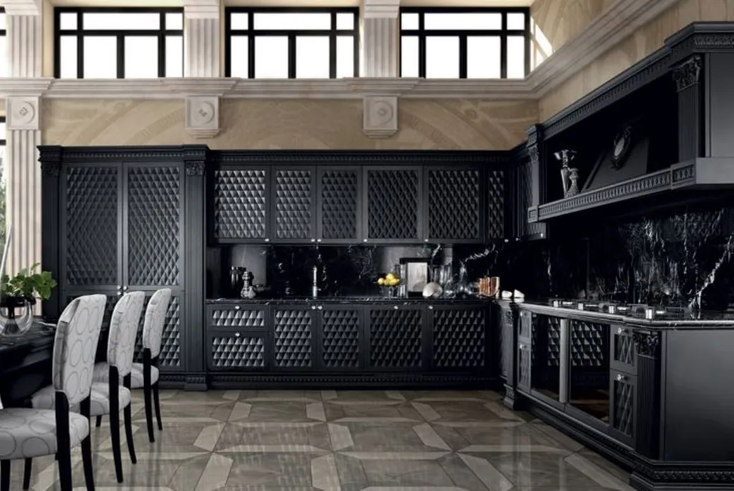 Cucina ad Angolo Laccato Nero