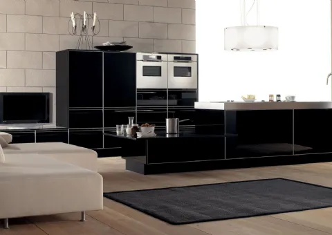 Cucina Laccato Nero Lucido