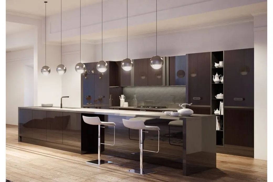 Cucina con Isola e Bancone 