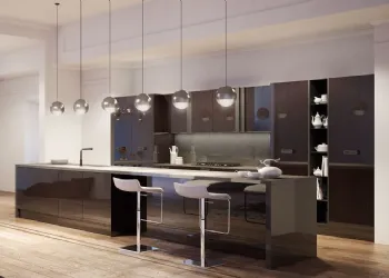 Cucina con Isola e Bancone 