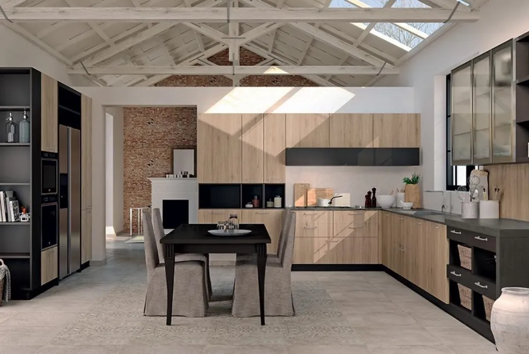Cucina Moderna con Anta Effetto Nodato