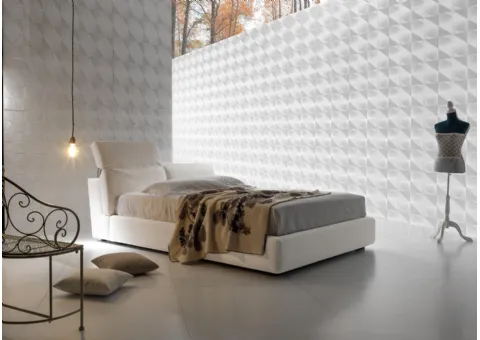 Letto con Testiera Regolabile in Tessuto