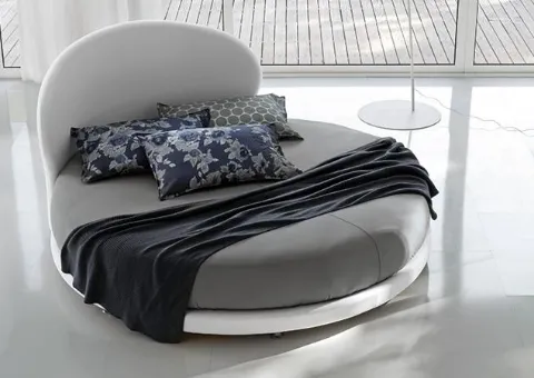 Letto Imbottito Rivestito in Vellutino