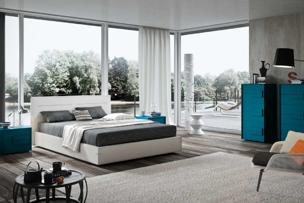 Letto in Tessuto Bianco