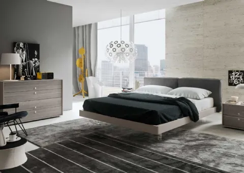 Letto con Testiera in Tessuto