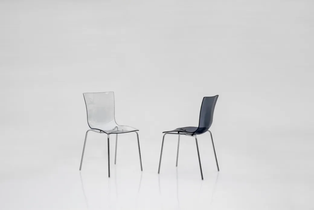 Sedia in Metallo con Scocca in Plastica