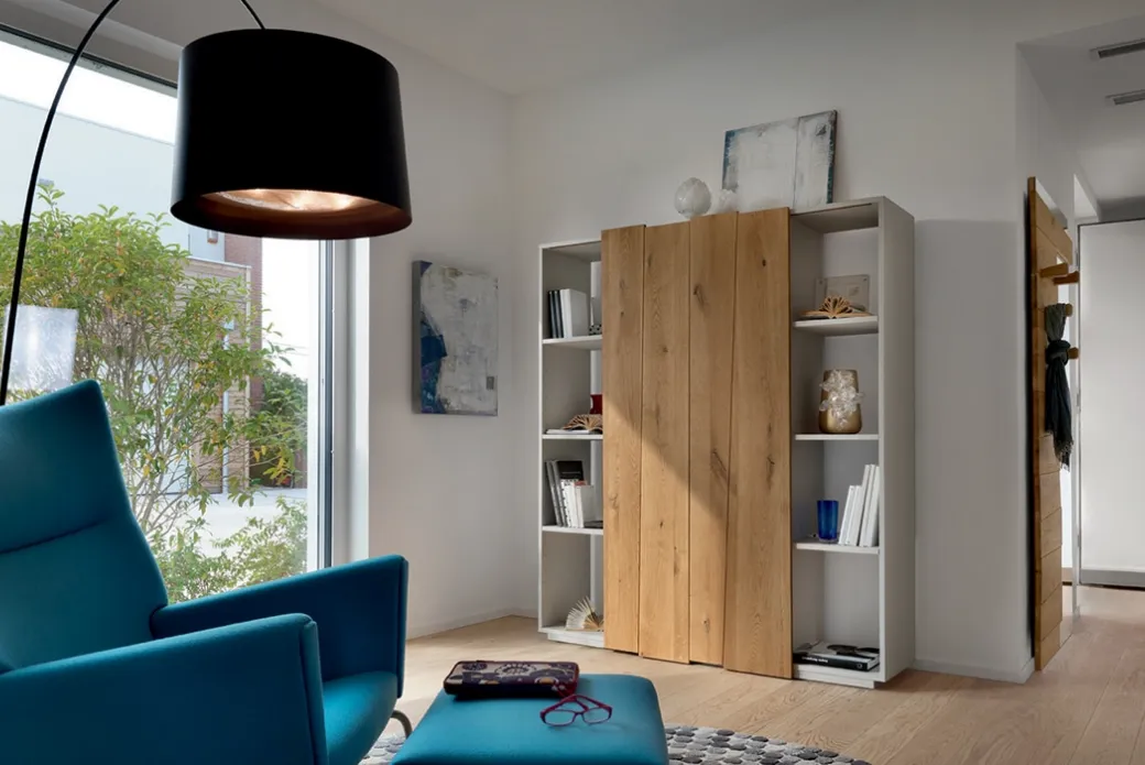 Libreria in Legno e Laccato Opaco