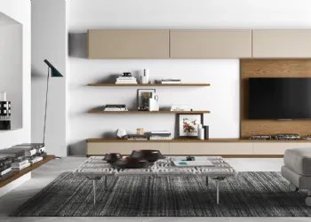 Parete Attrezzata con Pannello Tv in Rovere