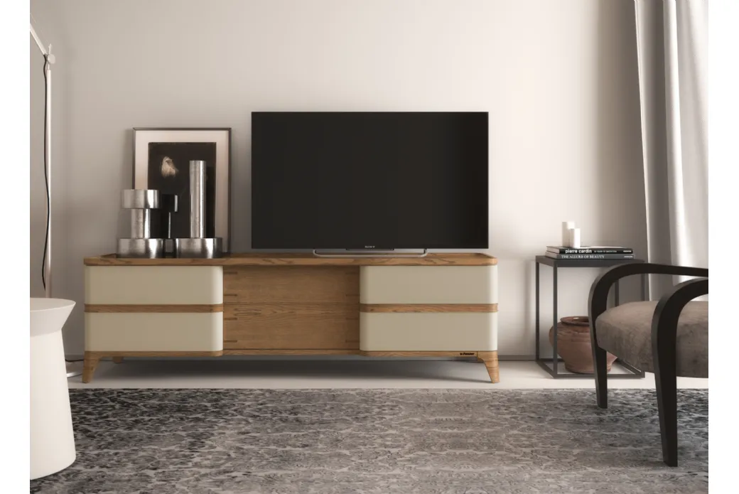 Porta Tv in Rovere e Laccato Opaco