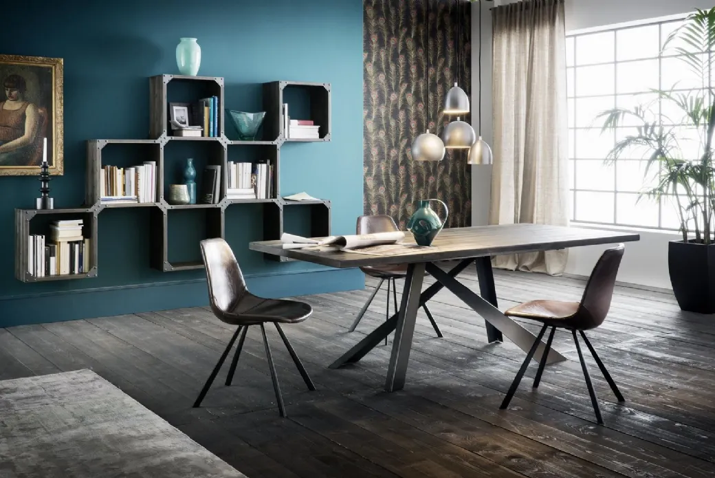 tavolo easy con basamento Metal