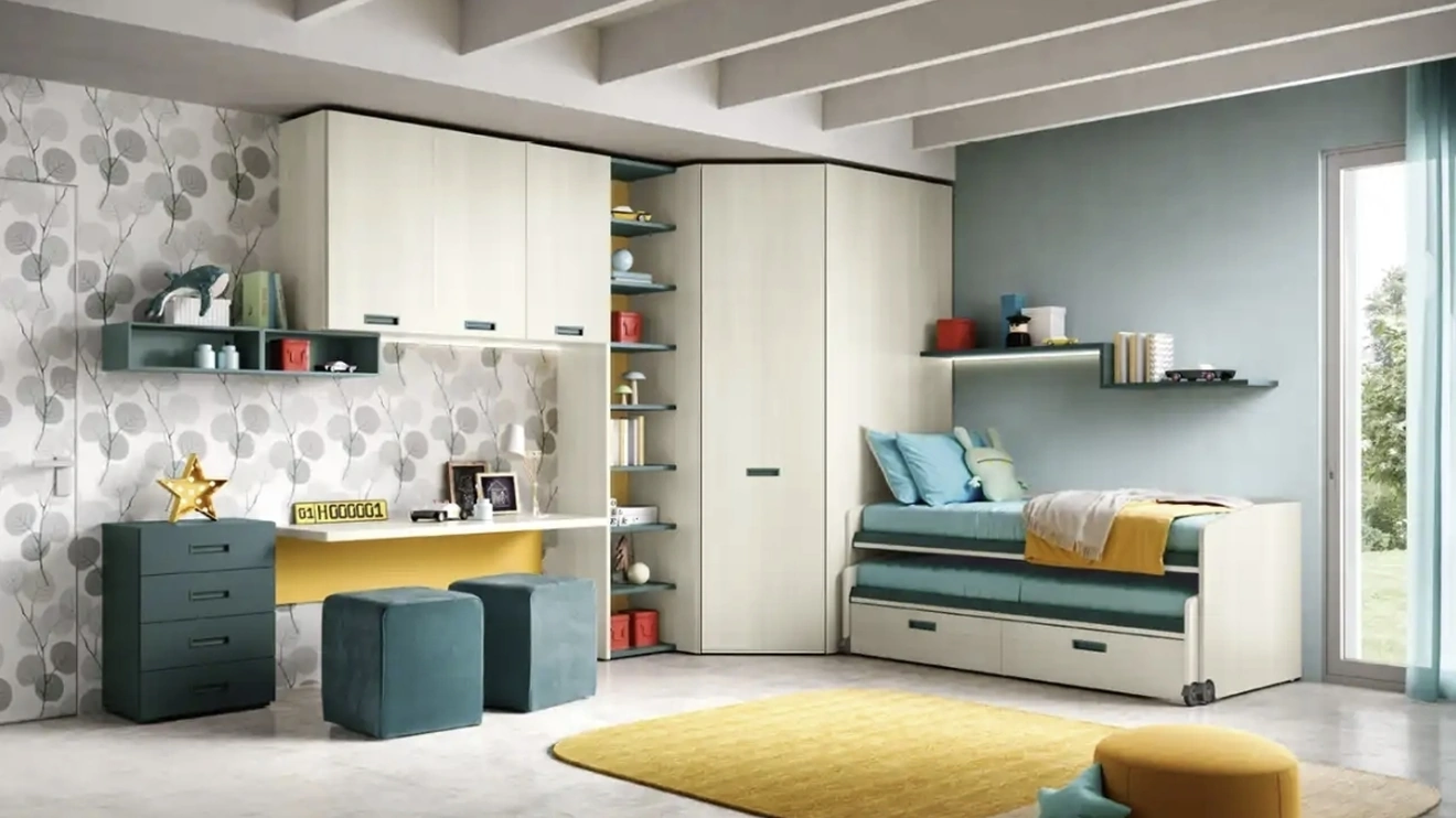 Cameretta con letti scorrevoli K105 Moretti Compact Camerette