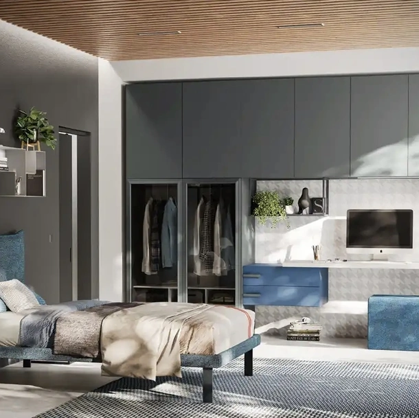 Cameretta con armadio a ponte Y108 di Moretti Compact Camerette