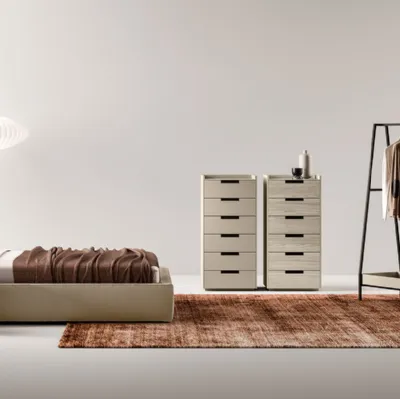 Letto Dalia in ecopelle con box contenitore di Cinquepuntozero