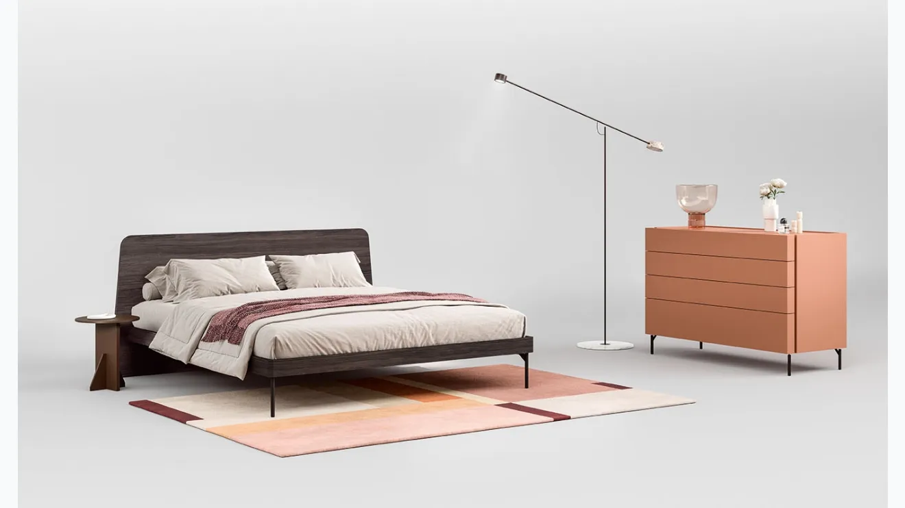 Letto in Rovere Carbone Giza di Cinquepuntozero