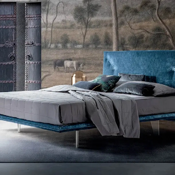 Letto in tessuto dal design raffinato Treoci di Rigosalotti
