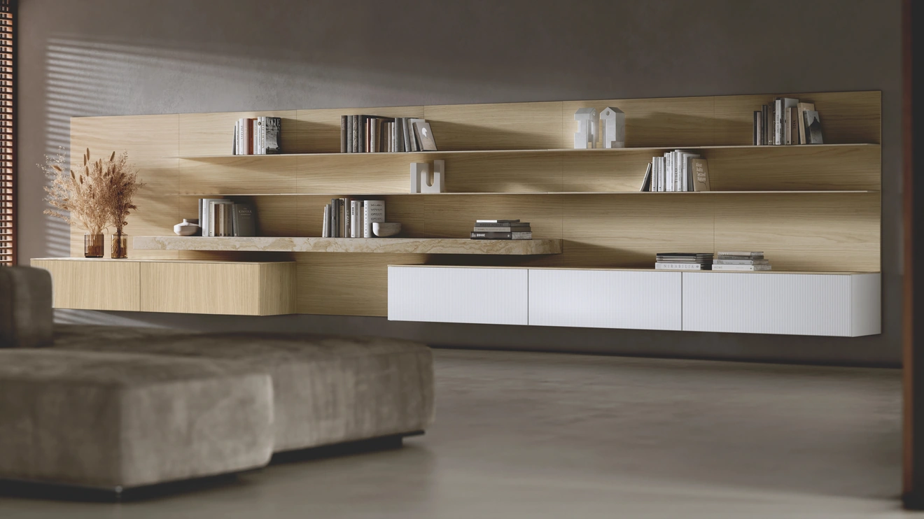Parete Attrezzata Bluna Legno di Binova