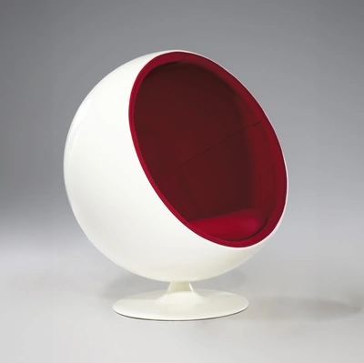 Poltrona Circle in fibra di vetro bianca  e interno in tessuto di Sigerico
