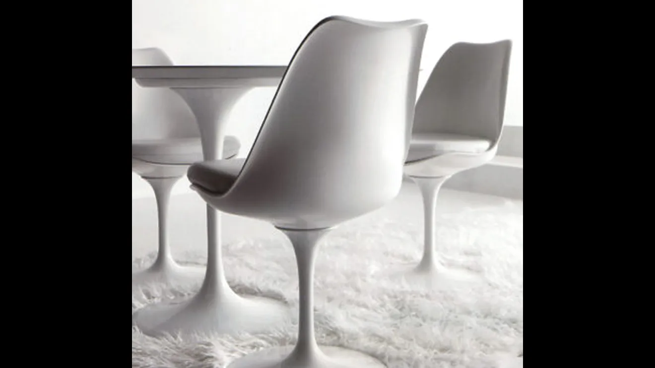 Sedia Stile in poliuretano con rivestimento in pelle di Sigerico