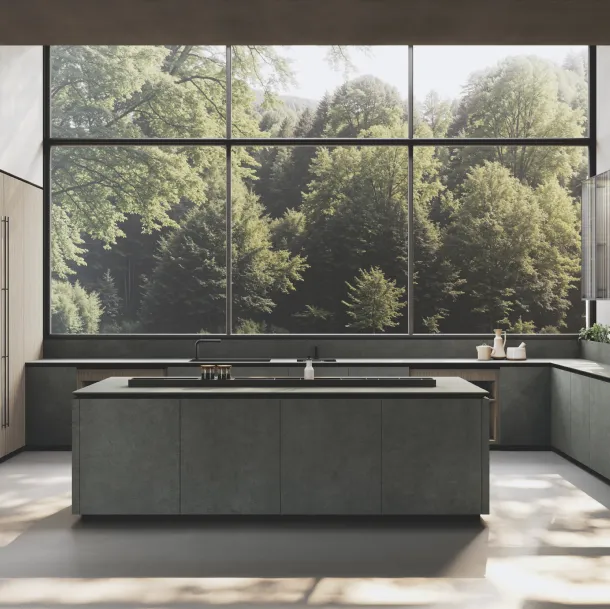 Cucina Design in bilaminato con isola Balance di Binova