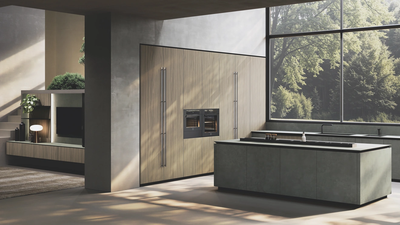 Cucina Design con isola Balance Supermaterico di Binova