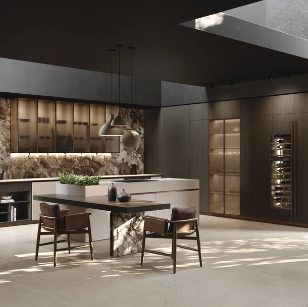 Cucina Design con isola Balance Superwood di Binova