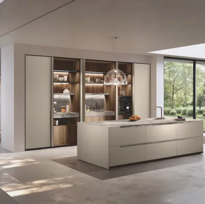 Cucina Design con isola Bluna Maniglia Stone di Binova