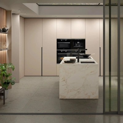 Cucina Design HC-08 Design 01 in laccato e legno di Astra