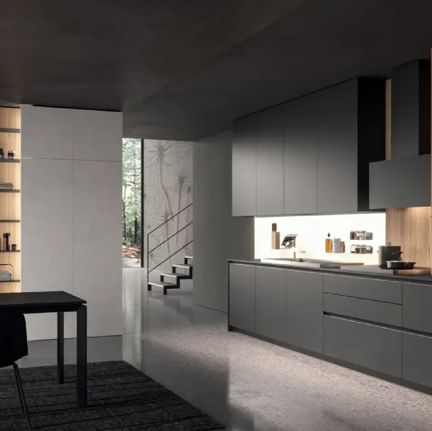 Cucina Design lineare HC-08 High Design 08 in HPL e Olmo di Astra