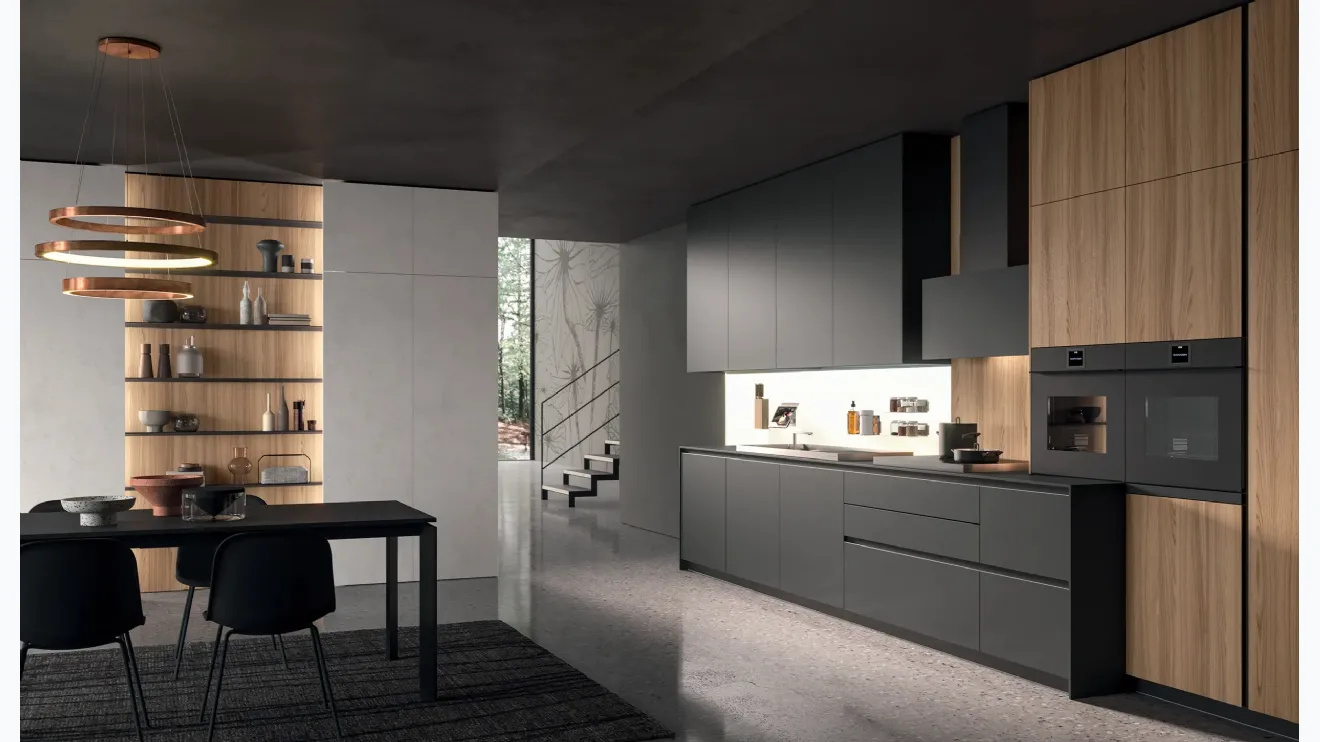 Cucina Design lineare HC-08 High Design 08 in HPL e Olmo di Astra