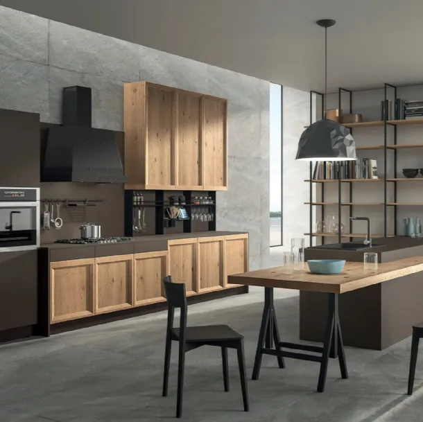 Cucina Moderna con penisola Atelier Contemporaneo 01 di Astra